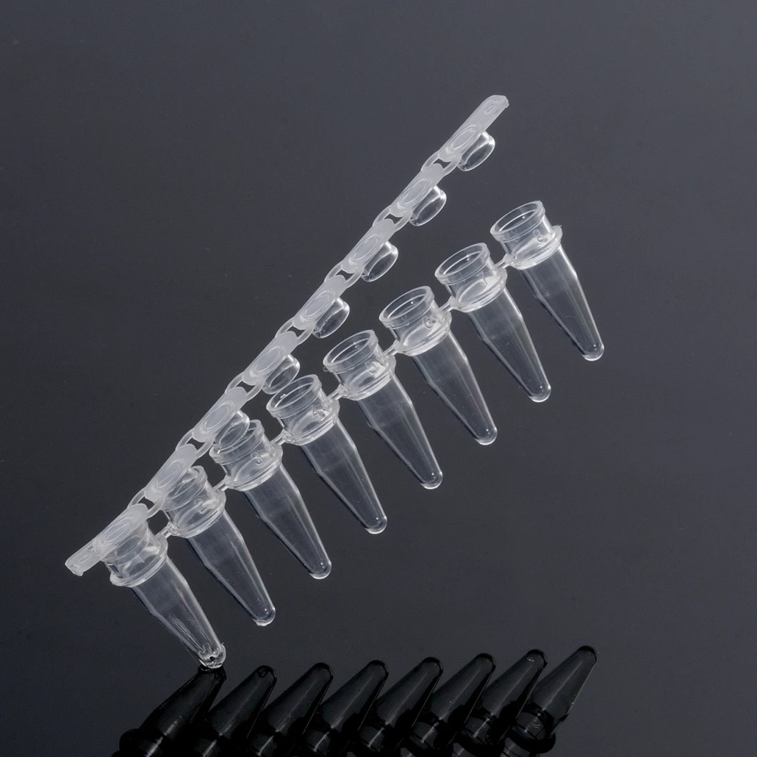 8-Strip PCR Tubes Plastic PCR Tubes 0.2ml Laboratory Consumable