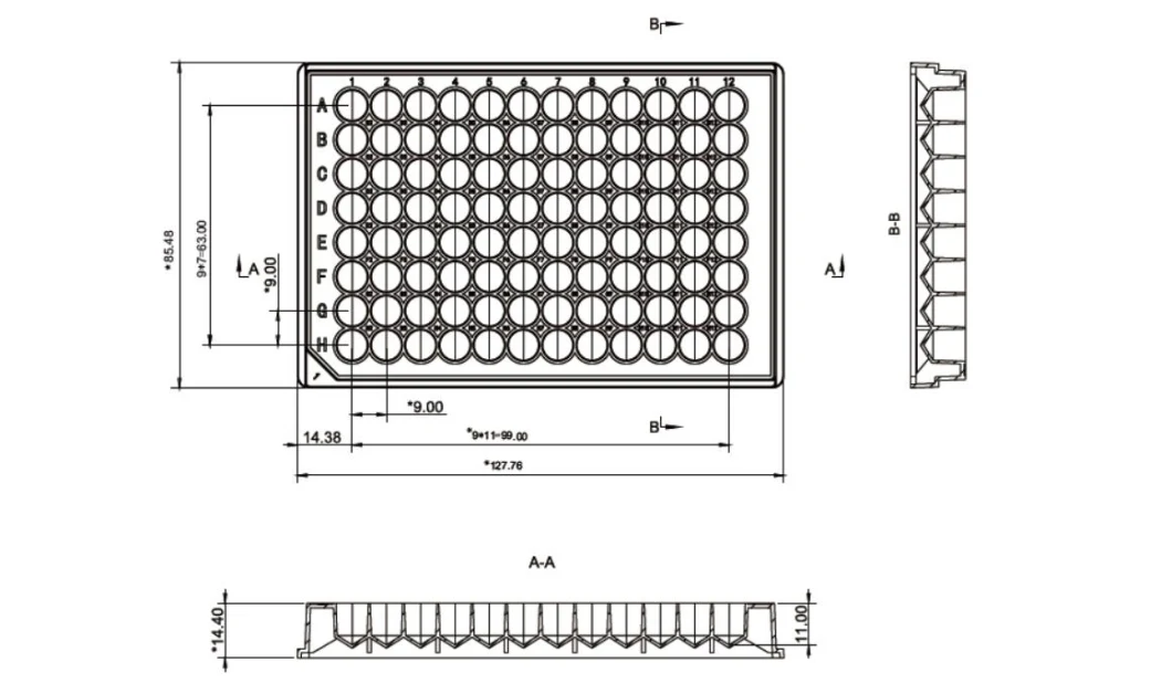 GEB 330ul Nature Pre-Sterilized LV-shape Low Retention Bottom Round 96 Well Cell Deep Well Plate Transparent Tapered Polypropylene Medical Bio Lab Consumables